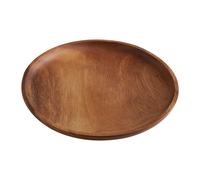 Orsina Small Round Acacia Wood Plate, Timeless Rustic Wooden Serving Dish, Natural Grain Wood in Brown Orsina Brown