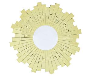 Orsina Small Round Wall Mirror With Sunburst Frame, Decorative Circle Mirror, Contemporary Accent For Hallway