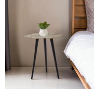 Orsina Small Side Table With Black Angular Legs, Warm Metallic Art Deco Accent Table, Aluminium Side Table in Gold Orsina Gold