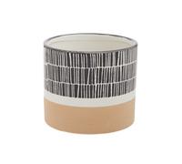 Orsina Small Striped Planter, Ceramic Planter For Indoor Plants, Home Décor With Indoor Flower Pot For Living Room