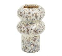Orsina Small Vase, Beige Stoneware Vase, Free Standing Vase For Contemporary Homes, Marbling Effect Stoneware Vase
