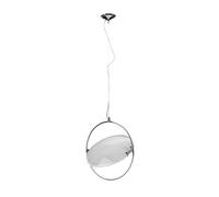 Orsina Small White Glass Pendant Light, Chrome Fitting Hanging Light For Living Room Or Bedroom