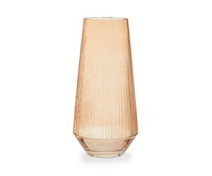 Orsina Smoked Amber Glass Vase, Minimalist Flower Vase, Decorative Glass Vase, Small Flower Vase For Living Room