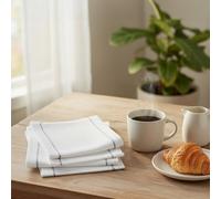 Orsina Soft Set Of Three White And Grey Violet Tea Towels, Absorbent Durable Towels, Efficient Towels For Kitchen