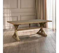 Orsina Solid Aged Grey Dining Table, American Oak Constructed Small Dining Table, Spacious Kitchen Table For Dinner