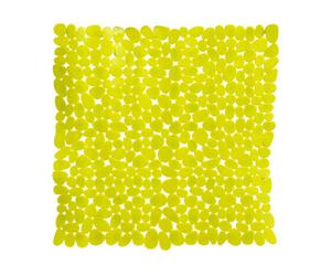 Orsina Solid Green Square Bath Mat, Large Square Shower Mat, Comfortable Raised Bubble Grip Mat, Bathroom Rug