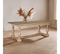 Orsina Solid Whitewash Dining Table, American Oak Constructed Small Dining Table, Stable Kitchen Table For Dinner