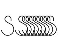 Orsina Sorello Set Of 10 Matt Black Metal Hanging Hooks Orsina Black