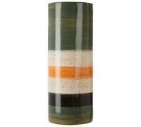 Orsina Sorrell Large Green And Orange Stripe Ceramic Vase