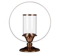 Orsina South Small Metal Candle Holder, Boutique-Style Brass Finished Candle Stand, Perfect Candelabra for Home Decor in Brown Orsina Brown