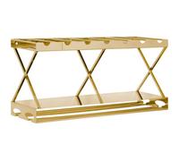 Orsina Space Saving 2 Tier 7 Bottle Gold Finish Wine Rack, Elegant Bottle Rack For Cupboard, Stylish Wine Rack