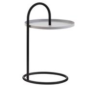 Orsina Space Saving And Functional Grey And Black Hanging Top Side Table, Secured Design Lounge Table, Corner Table