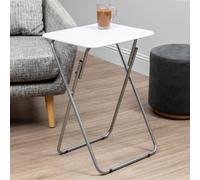 Interiors by Premier Space Saving Folding Table With White Top, Stylish Side Tables For Living Room, Sturdy Coffee Table