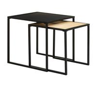 Orsina Space Saving Nest Of Two Tables, Modern Side Tables by Couch, Sturdy & Durable Modern Nesting Table in Black Orsina Black