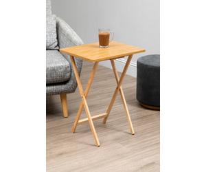 Orsina Space Saving Veneer Top Snack Table With White Top, Stylish Side Tables For Living Room, Coffee Table