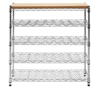 Orsina Spacious 5 Tier Wine Rack, Durable Wine Rack For Kitchen, Chrome Frame Wine Rack, Functional Wine Cabinet in Silver Orsina Silver