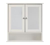 Orsina Spacious Bathroom Cabinet With Mirrored Doors, Elegant Bathroom Wall Cabinet, Sleek Cabinet For Washroom in White Orsina White