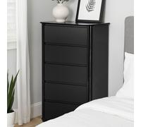 Orsina Spacious Black High Gloss 5 Drawer Chest, Modern Chest Of Drawers For Livingroom, Minimalist Storage Chest Orsina Black