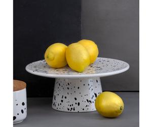 Orsina Speckled Cake Stand in White Orsina White