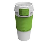 Orsina Spill Proof White Citron Auto Seal Mug, Leak Proof Thermal Cup For Travel, Functional Insulated Coffee Mug