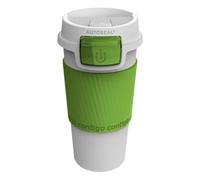 Orsina Spill Proof White & Lilac Auto Seal Mug, Leak Proof Thermal Cup For Travel, Functional Insulated Coffee Mug in Green Orsina Green
