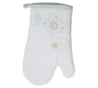 Orsina Spiral Single Oven Glove, Heat-Resistant Quilted Fabric With Elegant Paisley Pattern, Protects Hands in White Orsina White