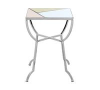 Orsina Square Side Table, Decorative Table With Gold, Pink & Mirror Segments, Silver Bedside Table, Settee Side Table Orsina Multicolor