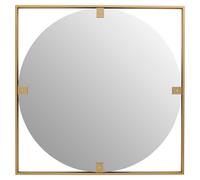 Orsina Square Wall Mirror, Sturdy Round Shaped Wall Mirror, Square Frame Lounge Mirror For Home, Office, Hallway