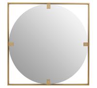 Orsina Square Wall Mirror, Sturdy Round Shaped Wall Mirror, Square Frame Lounge Mirror for Home, Office, Hallway in Gold Orsina Gold