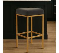 Orsina Stable Black & Gold Finish Bar Stool, Modern Style Bar Stool For Breakfast, Robust Bar Stool For Kitchen in Midnight Orsina Midnight