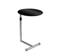 Orsina Stable Black Tempered Glass Snack Table, Tempered Glass Top Modern Snack Table, Height Adjustable Snack Table Orsina Black