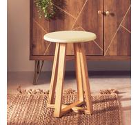 Orsina Stable Blue & Natural Bamboo Round Stool, Industrial Bar Stool For Breakfast, Robust Breakfast Stool in Green Orsina Green