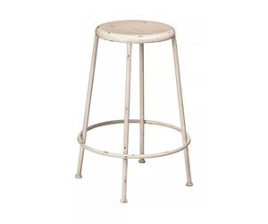 Orsina Stable Constructed Cream Metal Stool, Industrial Style Bar Stool For Breakfast, Robust Breakfast Stool Orsina Cream