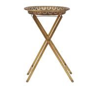 Orsina Stable Constructed Folding Tray Table, Stylish Kitchen Side Table For Breakfast, Robust Breakfast Table in Gold Orsina Gold