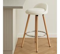 Orsina Stable Grey Bar Stool, Industrial Bar Stool For Breakfast, Robust Design Breakfast Bar Stool For Kitchen in White Orsina White