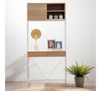 Orsina Stable Natural Oak Shelf Unit, Sleek & Versatile Narrow Shelving Unit, Easily Maintained Work Space Orsina Natural
