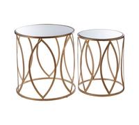 Premier Housewares Arcana Gold Finish Side Tables - Set of 2