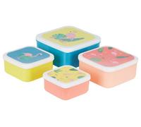 Interiors by Premier Stackable Design Set Of 4 Flamingo Lunch Boxes, Versatile Assortment Of Multisized PP Lunch Boxes