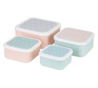 Orsina Stackable Design Set Of 4 Frosted Deco Lunch Boxes, Versatile Assortment Of Multisized PP Lunch Boxes Orsina Multicolor