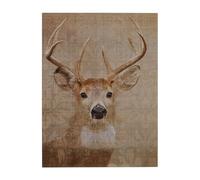 Orsina Stag Damash Wall Plaque, Christmas Wall Art, Abstract Artwork for Home, Office, Stag Head Wall Painting in Brown Orsina Brown