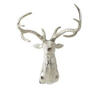 Orsina Stag Head Wall Mountable Sculpture, Decorative Art Sculpture for Wall, Traditional Stag Head Wall Art in Silver Orsina Silver