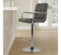 Orsina Starz Leather Effect Bar Chair in Grey Orsina Grey