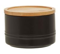 Orsina Stoneware Black Storage Canister With Bamboo Lid,minimalist Storage Jar,perfect Multi-Use Kitchen Organizer