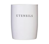Orsina Stoneware Cream Utensil Holder,sturdy Kitchen Utensil Pot With Monochrome Accent,perfect Cutlery Organizer