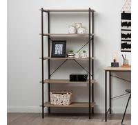 Orsina Storage Five Tier Oak Shelf Unit, Versatile & Adaptable Shelving Unit, Durable tall Cupboards in Grey Orsina Grey