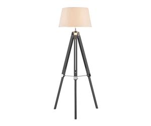 Orsina Striking Brown Tripod Floor Lamp, Decorative Floor Light With Metal Cross Supports, Modern Standard Lamp in Grey Orsina Grey