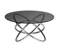 Orsina Striking Modern Design Smoked Glass Top End Table, Stable Design Side Table, Durable Glass Corner Table in Grey Orsina Grey