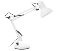 Orsina Studio Matte Grey Metal Desk Lamp, Adjustable Anglepoise Design Tall Table Lamps, Contemporary Desk Lamp in White Orsina White