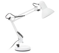 Orsina Studio Matte White Metal Desk Lamp, Adjustable Anglepoise Design Tall Table Lamps, Contemporary Desk Lamp