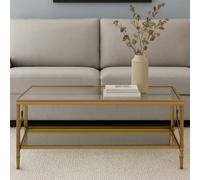 Orsina Stunning Design Coffee Table With Gold Finish Frame, Versatile Display Table, Elegant Decorative Table